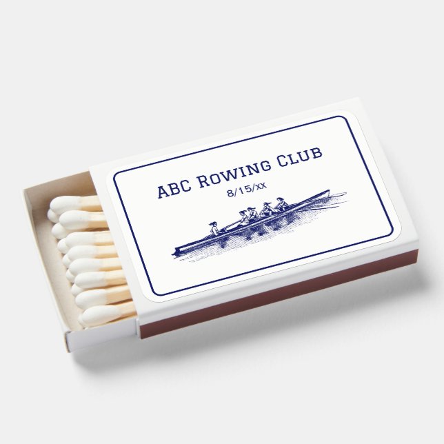 Women Rowing Rowers Crew Team Water Sports Blue Matchboxes (Front Open)