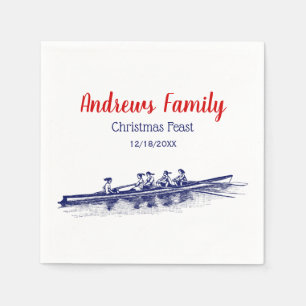 Women Rowing Rowers Crew Team Water Sports Blue Napkins
