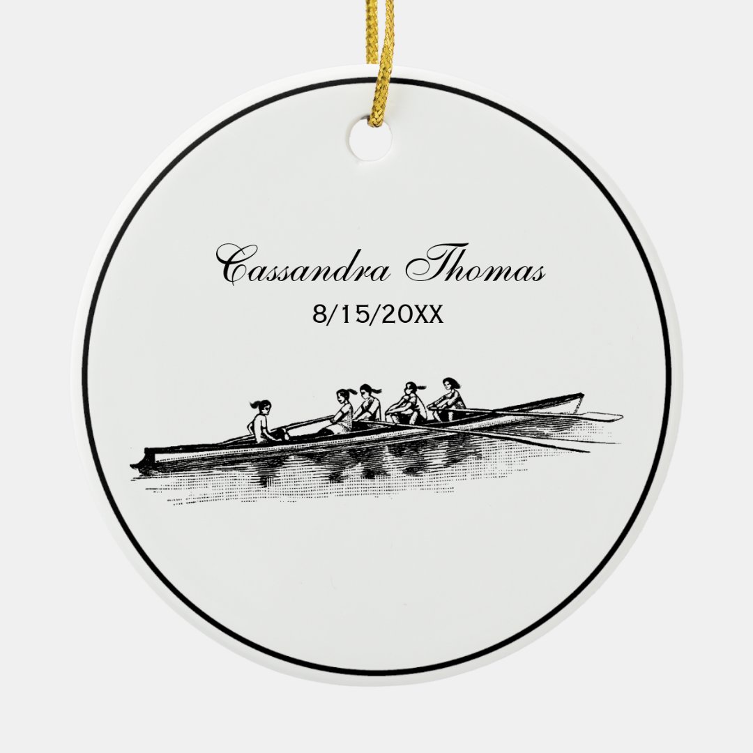 Women Rowing Rowers Crew Team Water Sports Ceramic Ornament Zazzle