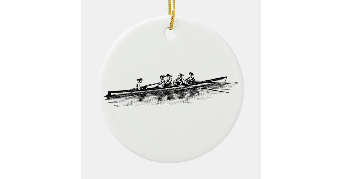 Women Rowing Rowers Crew Team Water Sports Ceramic Ornament Zazzle