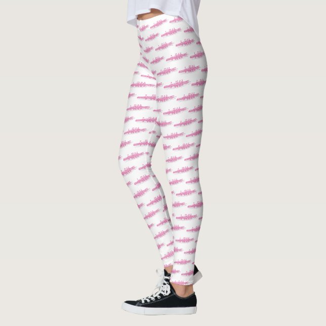 Women Rowing Rowers Crew Team Water Sports Hot Pk Leggings (Left)