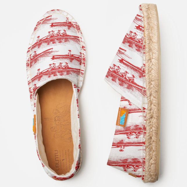 Women Rowing Rowers Crew Team Water Sports Red Espadrilles (Side)
