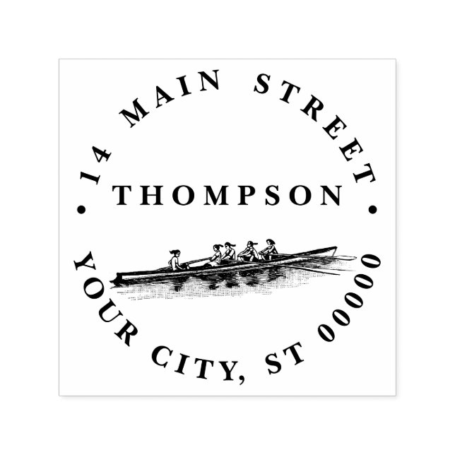 Women Rowing Rowers Crew Team Water Sports Self-inking Stamp (Design)