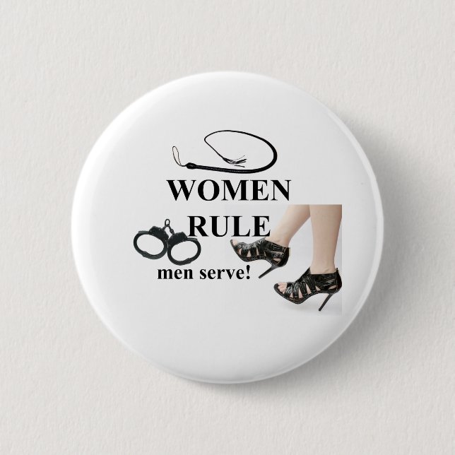 WOMEN RULE PINBACK BUTTON (Front)