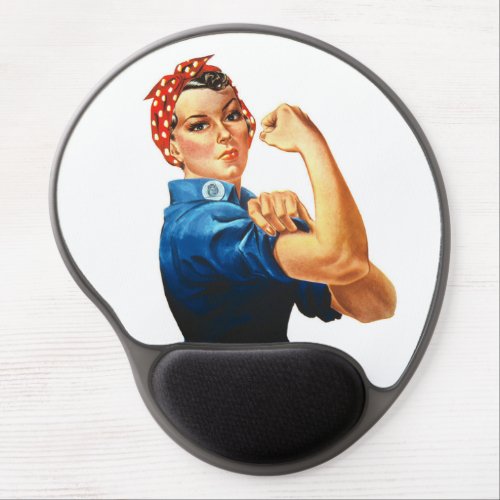 Women Rule We Can Do It Rosie Riveter WWII Gel Mouse Pad