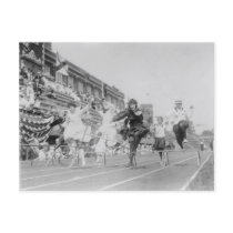 Women Running Low Hurdles Postcard Women Running Low Hurdles Postcard