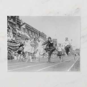 Women Running Low Hurdles Postcard