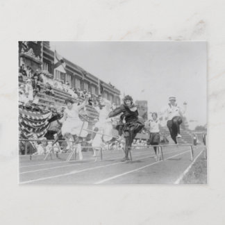 Women Running Low Hurdles Postcard