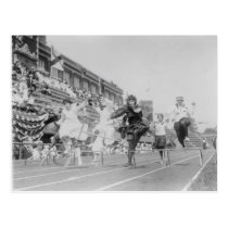 Women Running Low Hurdles Postcard Women Running Low Hurdles Postcard