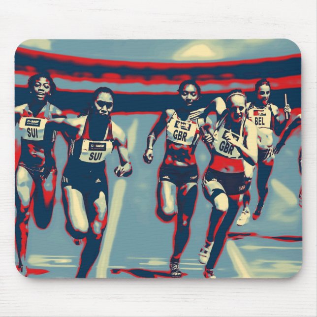 Women, Running, Race Mouse Pad (Front)