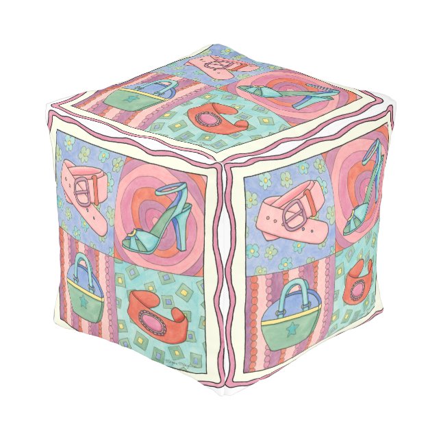 Women’s Accessories by Chariklia Zarris Pouf (Angled Front)