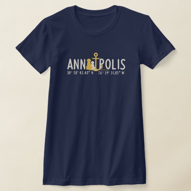 Women’s Anchored In Annapolis Navy T-Shirt (Laydown)
