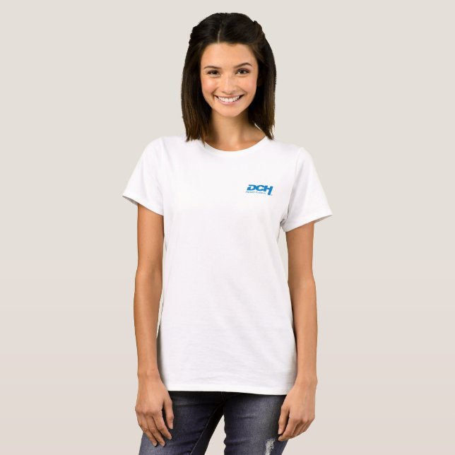 Women's - Basic White - DCH Blue Logo T-Shirt | Zazzle