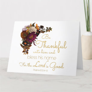 Women’s Christian Bible Faith Verse: Be Thankful Letterpress Thank You Card