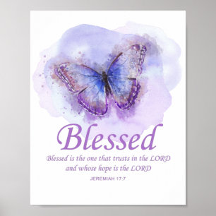 Women’s Christian Butterfly Bible Verse: Blessed Poster