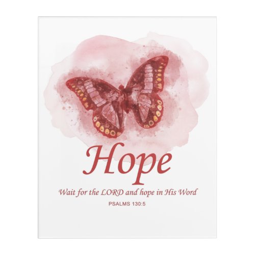 Womens Christian Butterfly Bible Verse Hope  Acrylic Print