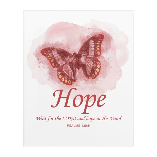 Women’s Christian Butterfly Bible Verse: Hope  Acrylic Print (Front)