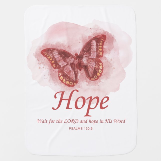 Women’s Christian Butterfly Bible Verse: Hope Baby Blanket (Front)