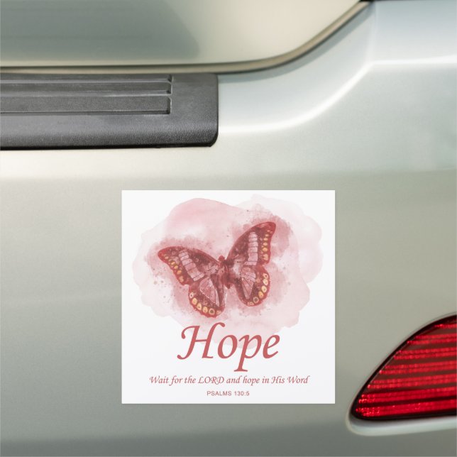 Women’s Christian Butterfly Bible Verse: Hope  Car Magnet (In Situ)