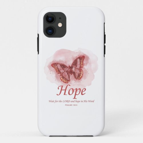 Womens Christian Butterfly Bible Verse Hope iPhone 11 Case
