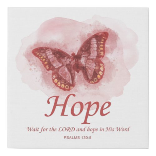 Womens Christian Butterfly Bible Verse Hope Faux Canvas Print
