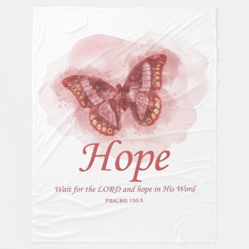 Womens Christian Butterfly Bible Verse Hope  Fleece Blanket