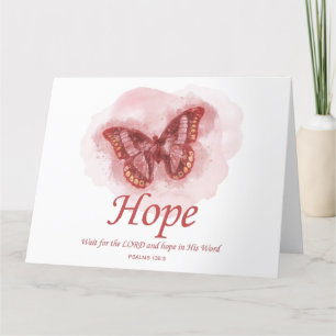 Women’s Christian Butterfly Bible Verse: Hope Letterpress Thank You Card