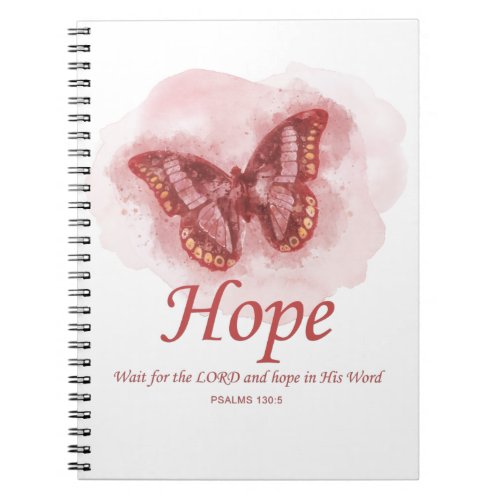 Womens Christian Butterfly Bible Verse Hope Notebook