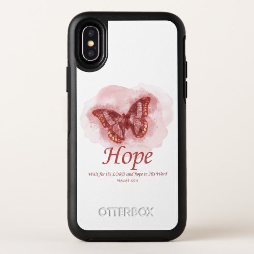 Womens Christian Butterfly Bible Verse Hope  OtterBox Symmetry iPhone X Case