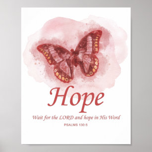 Women’s Christian Butterfly Bible Verse: Hope Poster