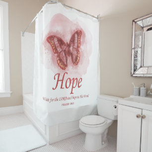Women’s Christian Butterfly Bible Verse: Hope Shower Curtain