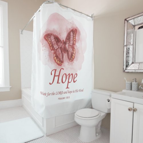 Womens Christian Butterfly Bible Verse Hope  Shower Curtain