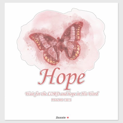 Womens Christian Butterfly Bible Verse Hope Sticker