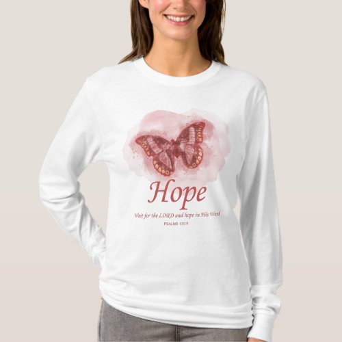 Womens Christian Butterfly Bible Verse Hope T_Shirt