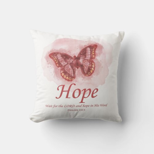 Womens Christian Butterfly Bible Verse Hope Throw Pillow