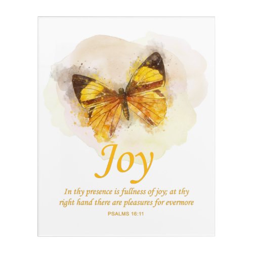 Womens Christian Butterfly Bible Verse Joy Acrylic Print