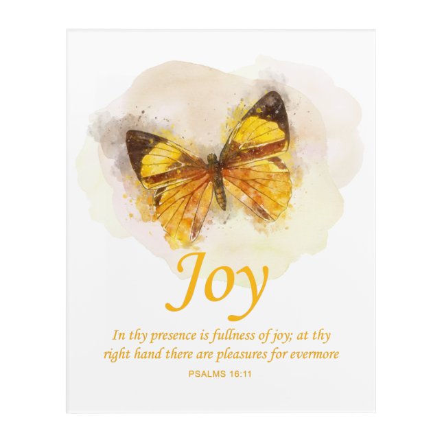 Women’s Christian Butterfly Bible Verse: Joy Acrylic Print (Front)