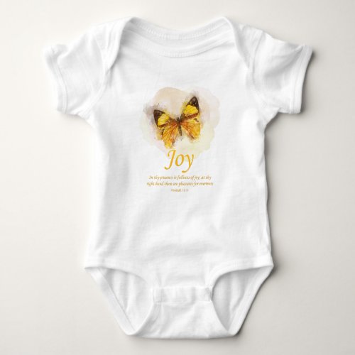 Womens Christian Butterfly Bible Verse Joy Baby Bodysuit