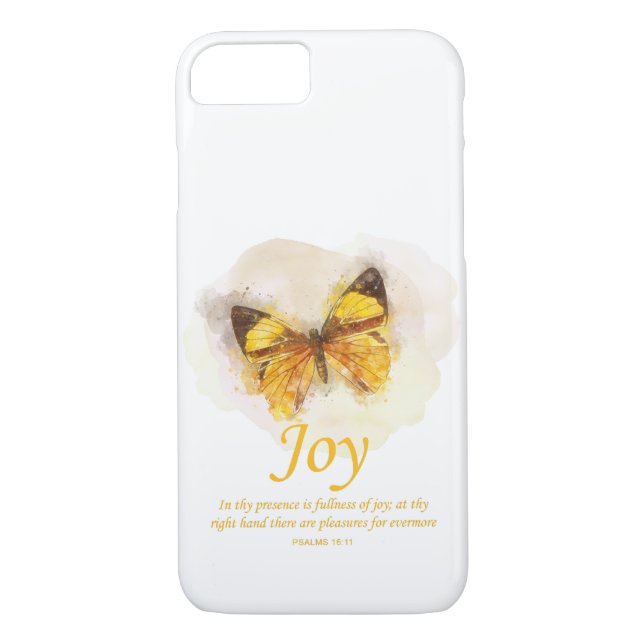 Women’s Christian Butterfly Bible Verse: Joy Case-Mate iPhone Case (Back)