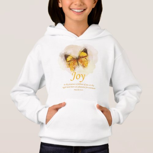 Womens Christian Butterfly Bible Verse Joy Hoodie