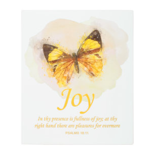 Women’s Christian Butterfly Bible Verse: Joy Metal Print