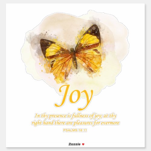 Womens Christian Butterfly Bible Verse Joy Sticker