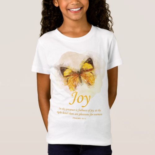 Womens Christian Butterfly Bible Verse Joy T_Shirt