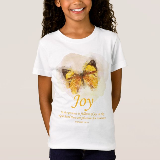 Women’s Christian Butterfly Bible Verse: Joy T-Shirt (Front)