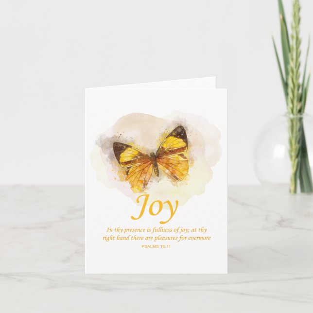 Women’s Christian Butterfly Bible Verse: Joy Thank You Card (Front)