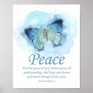 Women’s Christian Butterfly Bible Verse: Peace Poster