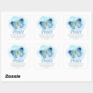 Women’s Christian Butterfly Bible Verse: Peace Square Sticker