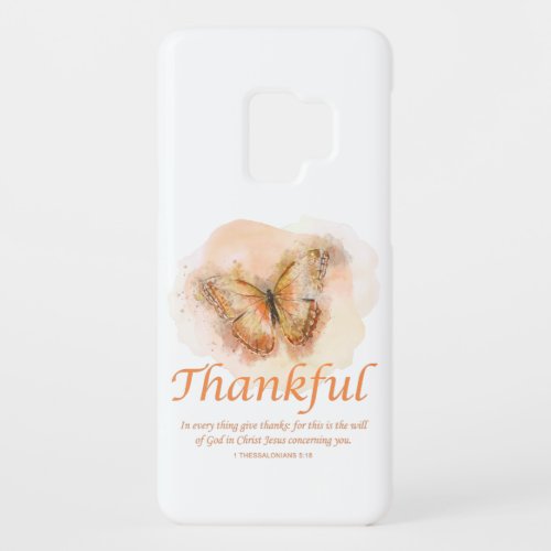 Womens Christian Butterfly Bible Verse Thankful  Case_Mate Samsung Galaxy S9 Case