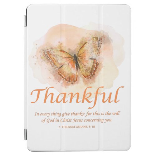 Womens Christian Butterfly Bible Verse Thankful  iPad Air Cover