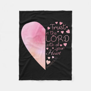 Women’s Christian Heart Faith Trust in the Lord Fleece Blanket